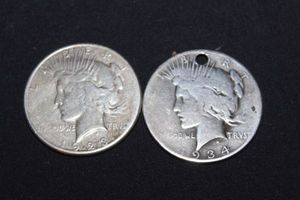 lot 137 image: 1923 and 1934 Peace Dollars