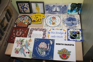 lot 148 image: Painted Tiles
