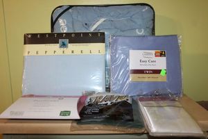 lot 165 image: Air Mattress, Aero Bed Cover, Twin Sheets and more