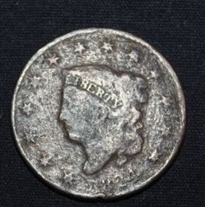 lot 16 image: 1824 Coronet Head Large Cent Coin