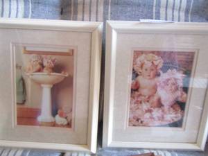 lot 53 image: qty 2 baby bathroom art