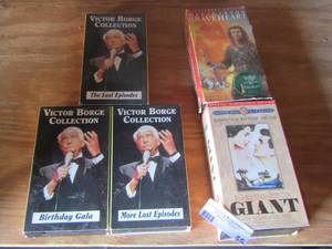 lot 55 image: Victor Borge collection vhs tapes, Giant, Braveheart