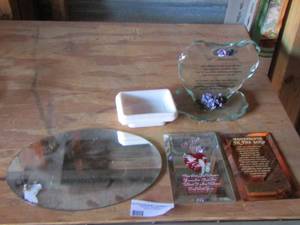 lot 59 image: oval mirror glass, qty 3 home dcor