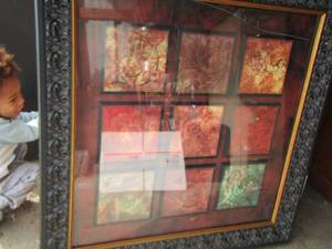 lot 86 image: framed art unknown size is large