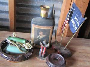 lot 102 image: IRON, BOTTLE,  FLAGS, BOOTHAT DISPLAY  PLUS