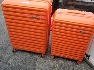 lot 27 image: Coolife orange suit cases qty 2