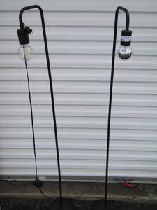 lot 110 image: Black floor LAMPS  QTY 2