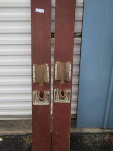 lot 131 image: set of wooden skis