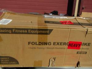 lot 159 image: $$$NEW in box folding exercise bike NEW$$$$$