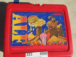 lot 222 image: ALF vintage school  lunch box  with cup