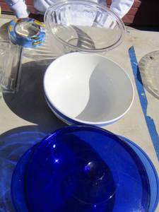 lot 234 image: bowls, glass lids and more