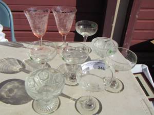 lot 246 image: champagne and wine glasses