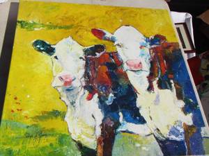 lot 253 image: WESTERN ART - HEREFORD CATTLE   by GEORGE H. JONES  2424