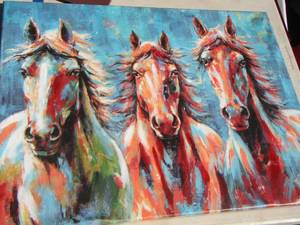 lot 256 image: WESTERN ART - 3 HORSES  by TIMOTHY 1824