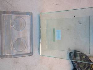 lot 324 image: glass pic frame and candle holder