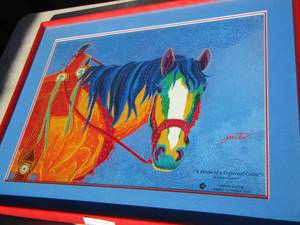 lot 335 image: ART A HORSE OF A DIFFERENT COLOR  FOR  CAREITY FOUNDATION   ART BY LYNDON GAITHER  2329