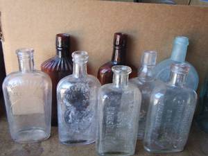 lot 360 image: qty 8 antique glass bottles