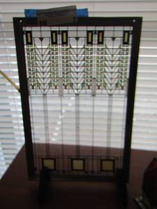 lot 7 image: Frank Lloyd Wright GLASS PANEL WHEATS  12.75x 8.25