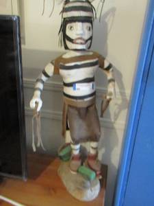 lot 1 image: HOPI CLOWN Kachina doll 31 tall