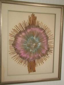 lot 8 image: MID CENTURY BRUTALIST ART FRAMED  43 X 35