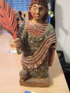lot 94 image: wooden women statue