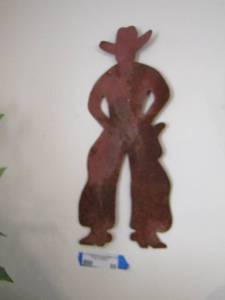 lot 99 image: Metal westernCOWBOY Art 16 tall