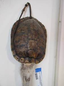 lot 104 image: NATIVE AMERICAN  (STYLE) TURTLE RATTLE  21 12  tall