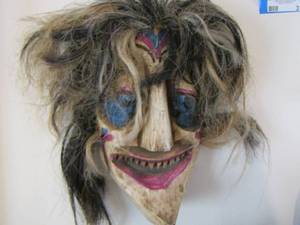 lot 32 image: 13 tall wooden mask