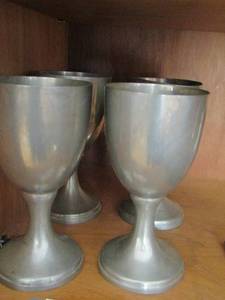 lot 115 image: 4 silver colored GOBLETS