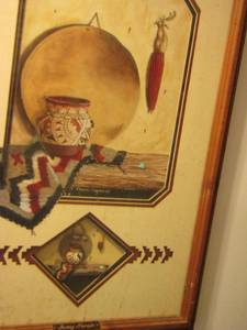 lot 14 image: JEMEZ NAVAHO   Lorene Caywood Native American art framed  25 X 18