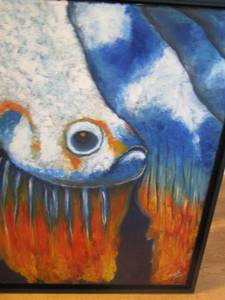 lot 163 image: Michelle Lord art- hand painted Sea Animal  21 X 17