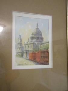 lot 151 image: ART - CAPITOL, BUSES 1916 square framed art BY POPPACOLI CHEVLI   92