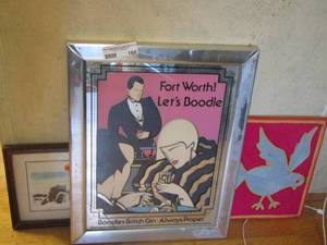 lot 160 image: Fort worth Lets Boodle wall  BOODLES GIN,  art-bird art-