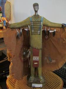 lot 17 image: Native American statue with leather wings 2113