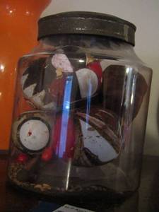 lot 57 image: JAR WITH NATIVE AMERICAN STYLE PAINTED BALLS