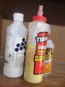 lot 224 image: tile bond glue, wood glue, gorilla glue