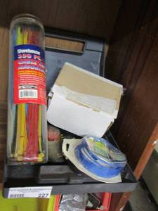 lot 227 image: misc. lot of weed eater string, zip ties and more