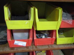 lot 228 image: yellow and red small dividers for nuts ,bolts, screws