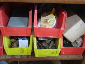 lot 229 image: yellow and red small dividers for nuts, bolts, screws