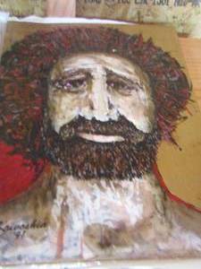 lot 290 image: ART BY DAN KRIVOSHIA  1991  PRINTS OF board paintings OF MAN   Qty 5