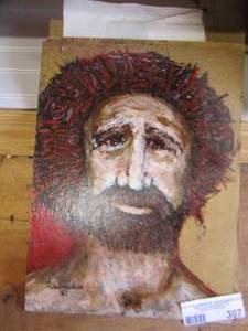 lot 307 image: man paintings on board qty 5