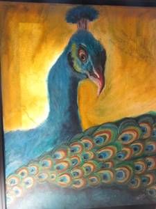 lot 243 image: Peacock painting 2117