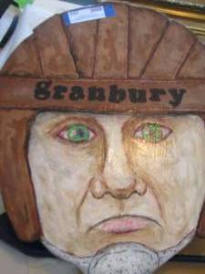 lot 260 image: Granbury  FOOTBALL  LEATHER HELMET Art , 2018