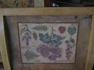lot 95 image: wood frame fruit art