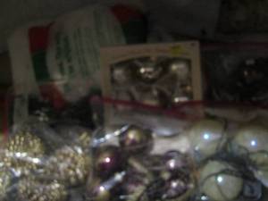 lot 212 image: gold pine cones and ornaments