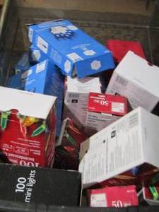 lot 214 image: an abundance of new in box Christmas lights