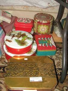 lot 234 image: holiday tin cans