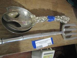 lot 270 image: silver-plated serving pieces