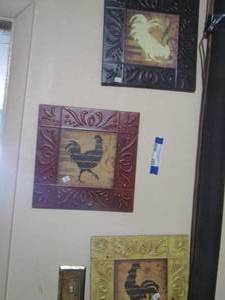 lot 299 image: rooster wall art