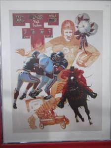 lot 330 image: Milosevic 176275 framed Texas Tech art